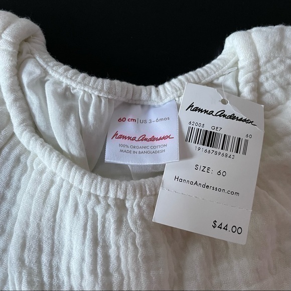 Hanna Andersson Baby White Organic Bubbly Dress Set - Picture 4 of 14
